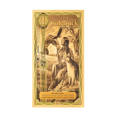 Utah 1 Goldback 2026 Alpha Gold Polymer Note