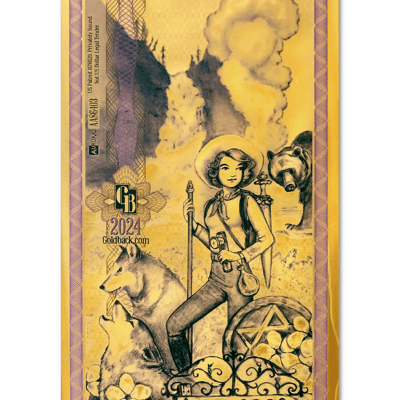 Wyoming 50 Goldbacks Gold Polymer Note Valaurum BU