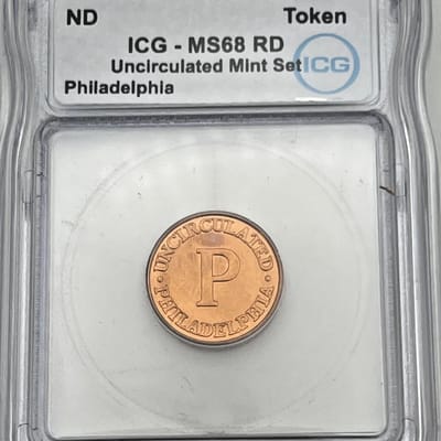 ICG MS68 RD Uncirculated P Mint Set Philly Token