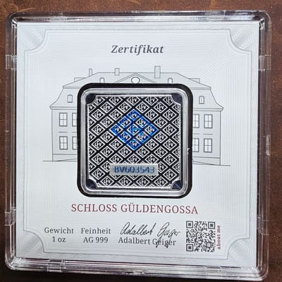 Toned 1 oz Silver Geiger Bar in Assay - additional view