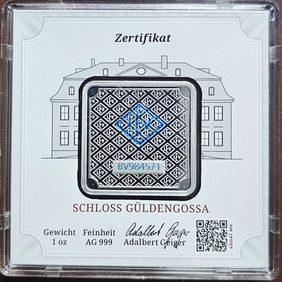 1 oz Silver Geiger Bar in Assay - additional view