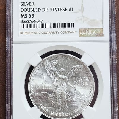 1982 1 ONZA Libertad MS65 DOUBLED DIE REVERSE #1