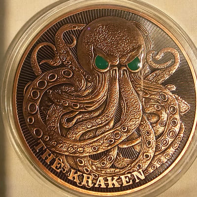 5 oz Copper Kraken Glow in the dark Eyes