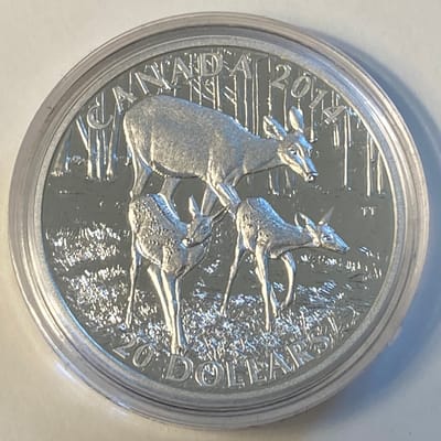 2013 Canada 1 ozt .9999 silver Deer coin in OMP - additional view