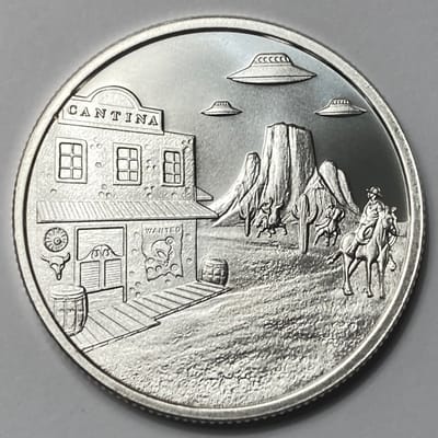 1 ozt .999 Silver Cowboys and Aliens Round