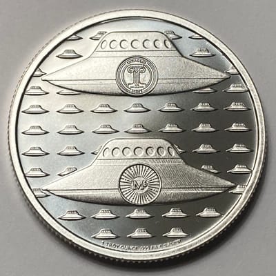 1 ozt .999 Silver Cowboys and Aliens Round - additional view