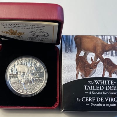 2013 Canada 1 ozt .9999 silver Deer coin in OMP