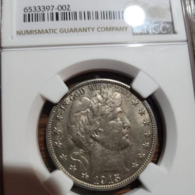 1915 S BARBER HALF DOLLAR NGC MS 62 GORGEOUS 