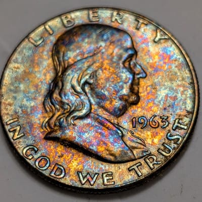 Toned Franklin Half Dollar