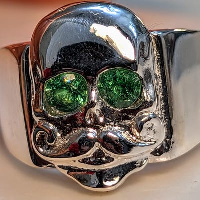 Silver Skull Ring 999 Fine Handmade 