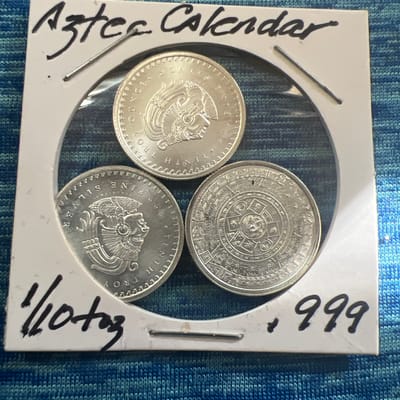 1/10 ounce Aztec calendar 