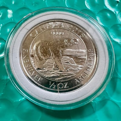2018 Canada 1/2 oz .9999 Silver Polar Bear