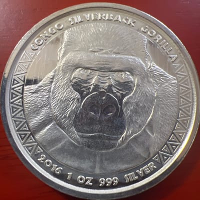 2016 One ounce Congo Silverback Gorilla Proof  - additional view