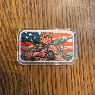 1 ounce .999 silver Trump colorized Bar
