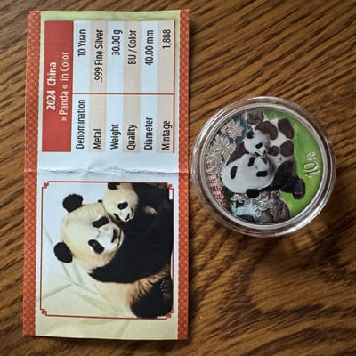 2024 Colorized panda silver coin - additional view