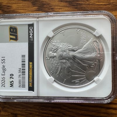 2026 Silver Eagle MS70 NGC Ultra Break