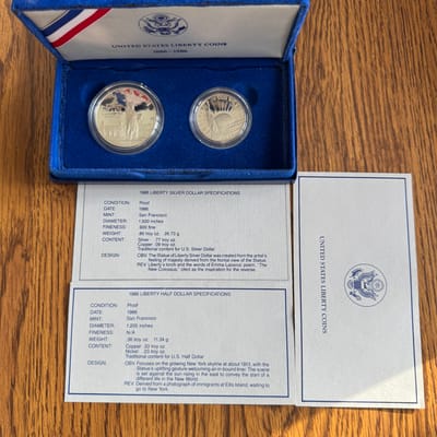 1986 liberty silver commemorative set