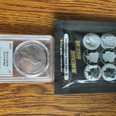 2025 Peace Dollar MS70 NCG Gold Rush Label  - additional view