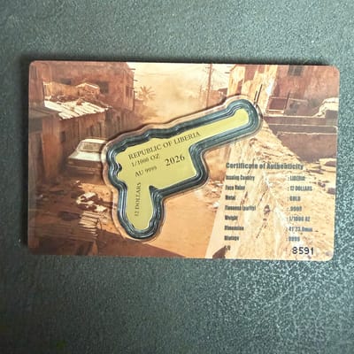 2026 Liberia Mauser C96 1/1000 oz .9999 Gold Coin - additional view
