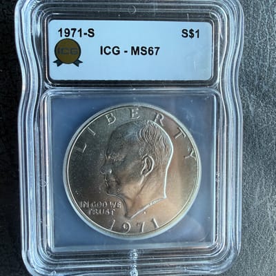 1971-S Eisenhower 40% Silver Dollar ICG MS67