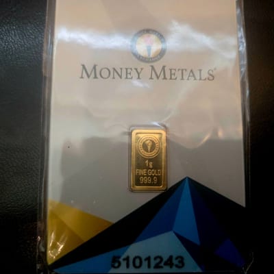 1g Gold Bar - Money Metals .9999 