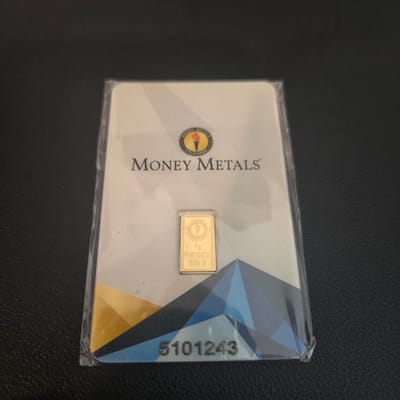 1g Gold Bar - Money Metals .9999  - additional view