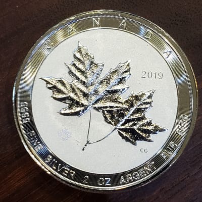 2oz BU Canadian Twin Maple Leaf Silver Coin .9999