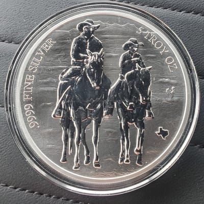 5 oz .9999 silver Texas-Cowboy - additional view