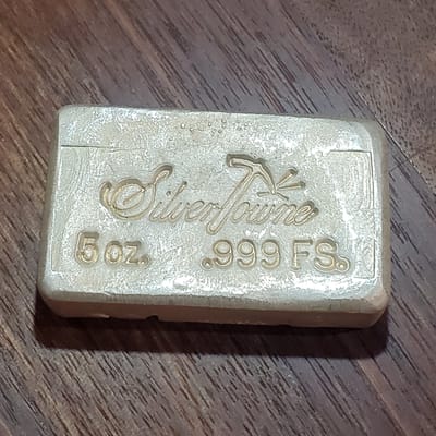 Vintage 5 oz Poured Silvertowne Silver Bar