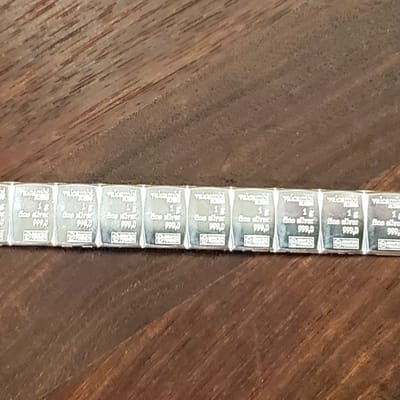 10 - 1 gram Valcambi Suisse bars