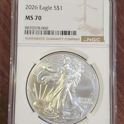 2026 1 oz Silver American Eagle Coin, NGC MS-70