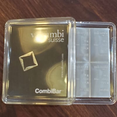 10X10 100 gram Valcambi Silver Combi Bar In assay