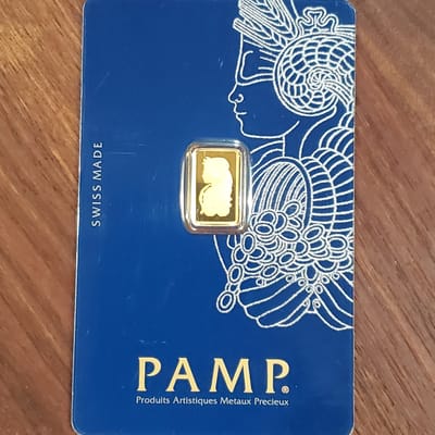 1 gram PAMP gold Veriscan Fortuna bar in assay