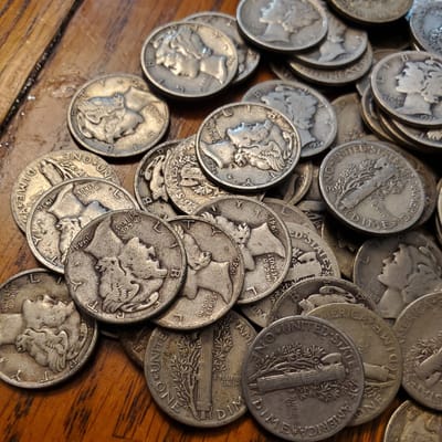 $1 face (10) Merc Dimes - additional view