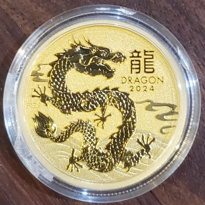 1/2 oz Gold Year of the Dragon Perth Mint .9999