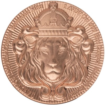 Scottsdale Lion 1 oz Copper Stacker Round - additional view