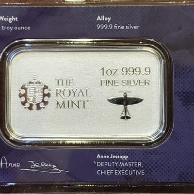**Limited** WWII Battle of Britain 1oz Silver Bar - additional view