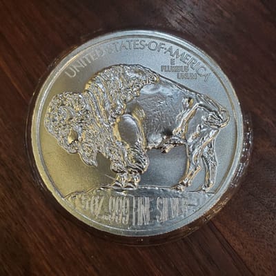 5 oz Silver Buffalo Round New Mint Sealed - additional view