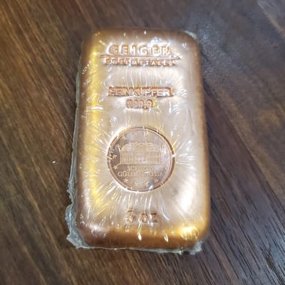 5 oz Cast Copper Geiger Bar