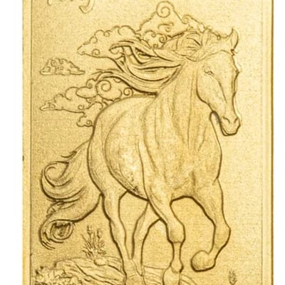 1 gram PAMP gold year of the horse bar in assay - additional view