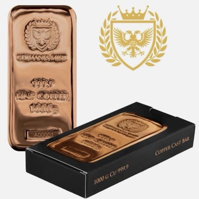 Germania Mint 1000-gm Copper Cast Bar