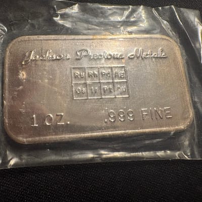 Vintage Jackson Precious Metals 1 oz Silver Bar