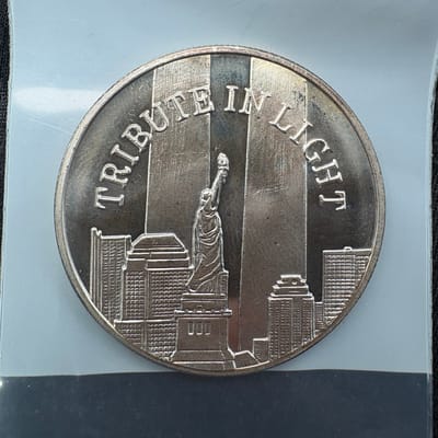 9/11 Tribute in Light 1 oz Silver Round