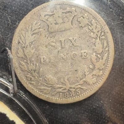 1885 Great Britain Silver Sixpence Queen Victoria