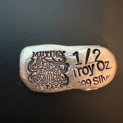 Mutiny Metals 1/2 oz Poured Silver Kraken Bar