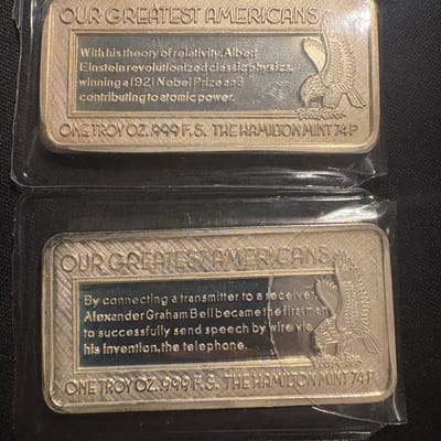 Hamilton Mint 1974 2oz Silver Pair Matching #4457 - additional view