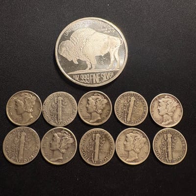 Mini Silver Stack Bundle - Spot Round + 90% Dimes