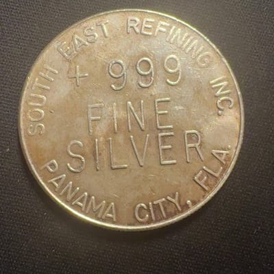 Vintage 1 oz Silver Round South East Refining FL