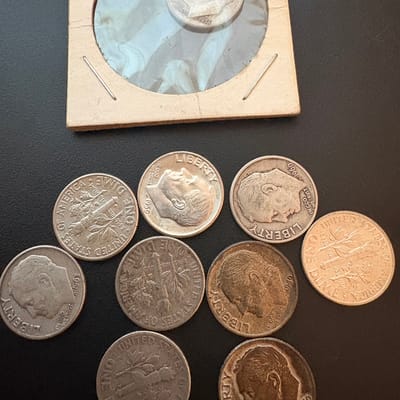 Lot of 10 - 90% Silver Roosevelt Dimes - additional view