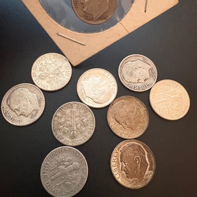 Lot of 10 - 90% Silver Roosevelt Dimes